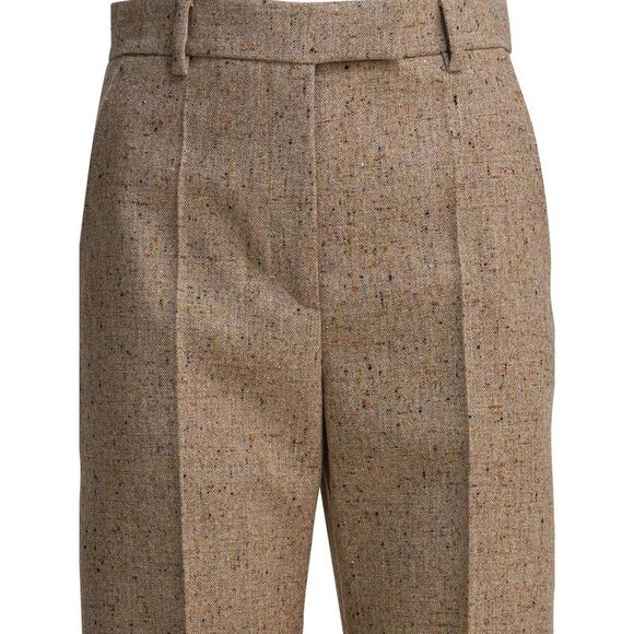 VALENTINO Tweed Wide-Leg Trousers Women Beige Pants - Picture 3 of 4